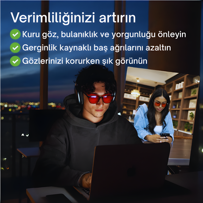 VELONBLUE® | Unisex Mavi Işık Filtreli Gözlük